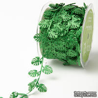 Лента Green Tropical Leaf, цвет зеленый, длина 90см - ScrapUA.com