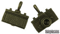 Металлическое украшение &quot;Фотоаппарат&quot;, античная бронза, размер 22х20 мм, 1 шт - ScrapUA.com