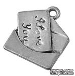 Металлическое украшение &quot;Письмо&quot;, античное серебро, размер 18,5х16,5 мм, 1 шт - ScrapUA.com