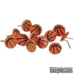 Набор брадсов Eyelet Outlet - Ball Brads Basketballs, 12 штук - ScrapUA.com
