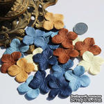 Гортензия, микс цветов: коричневый, синий, 3,2 см, 20 шт. - ScrapUA.com