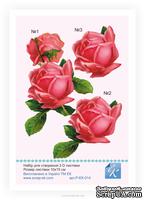 Набор №14 для создания 3D-открытки от Евгения Курдибановская ТМ,- Розы 15х20см