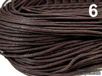 Вощеный шнур Chocolate Brown, 1,5 мм, цвет шоколадный, 5 метров