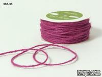Джутовый шнур Twisted Burlap - Grape, 1 мм, цвет: розовый, 90 см