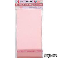 Набор розовых перламутровых заготовок для открыток, 10см*20см, 250г/м2, 5шт., ТМ Santi