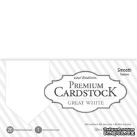 Набор кардстока DCWV Core&#039;dinations Value Pack Smooth Cardstock, Great White, 30х30 см, 20 листов, белый - ScrapUA.com