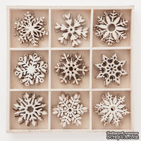 Набор деревянных украшений dpCraft (Dalprint) - Snowflakes, 45 шт.