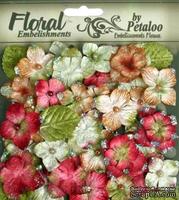 Набор цветов Petaloo - Velvet Hydrangeas Collection Red, 40 шт.