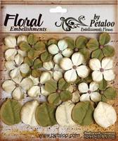 Набор цветов и листиков Petaloo - Darjeeling Hydrangea Cream/Green, 24 шт.