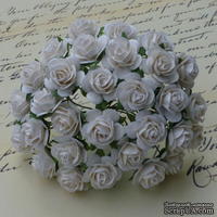 Цветы розочек от Thailand - Белого цвета, 15 мм, 10 шт
