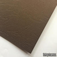 Картон с тиснением под кожу, цвет коричневый, 300гр/м2, 30х30см