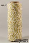 Хлопковый шнур от Baker&#039;s Twine - Yellow, 2 мм, цвет желтый/белый, 1 м - ScrapUA.com