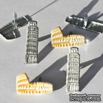 Набор брадсов Eyelet Outlet - Colosseum &amp; Pisa Brads, 12 штук - ScrapUA.com