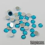 Акриловые половинки кристаллов DeepSkyBlue, 4x1~2мм, цвет аквамарин, 20 шт. - ScrapUA.com