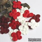Гортензия, микс цветов: красный и белый, 2,5 см, 20 шт. - ScrapUA.com