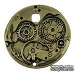 Металлическое украшение &quot;Часовой механизм&quot;, античная бронза, размер 38х38 мм, 1 шт - ScrapUA.com