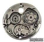 Металлическое украшение &quot;Часовой механизм&quot;, античное серебро, размер 38х38 мм, 1 шт - ScrapUA.com