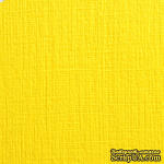Дизайнерский картон с текстурой льна Sirio tela limone, 30х30, желтый, 290 г/м2 - ScrapUA.com