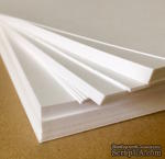Набор листов из картона, цвет белый, плотность 250 г/м, А5, 50  шт. - ScrapUA.com