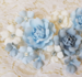 Набір квітів з тканини, блакитно-молочний, 2,5 см - 5см (18 шт.) - ScrapUA.com